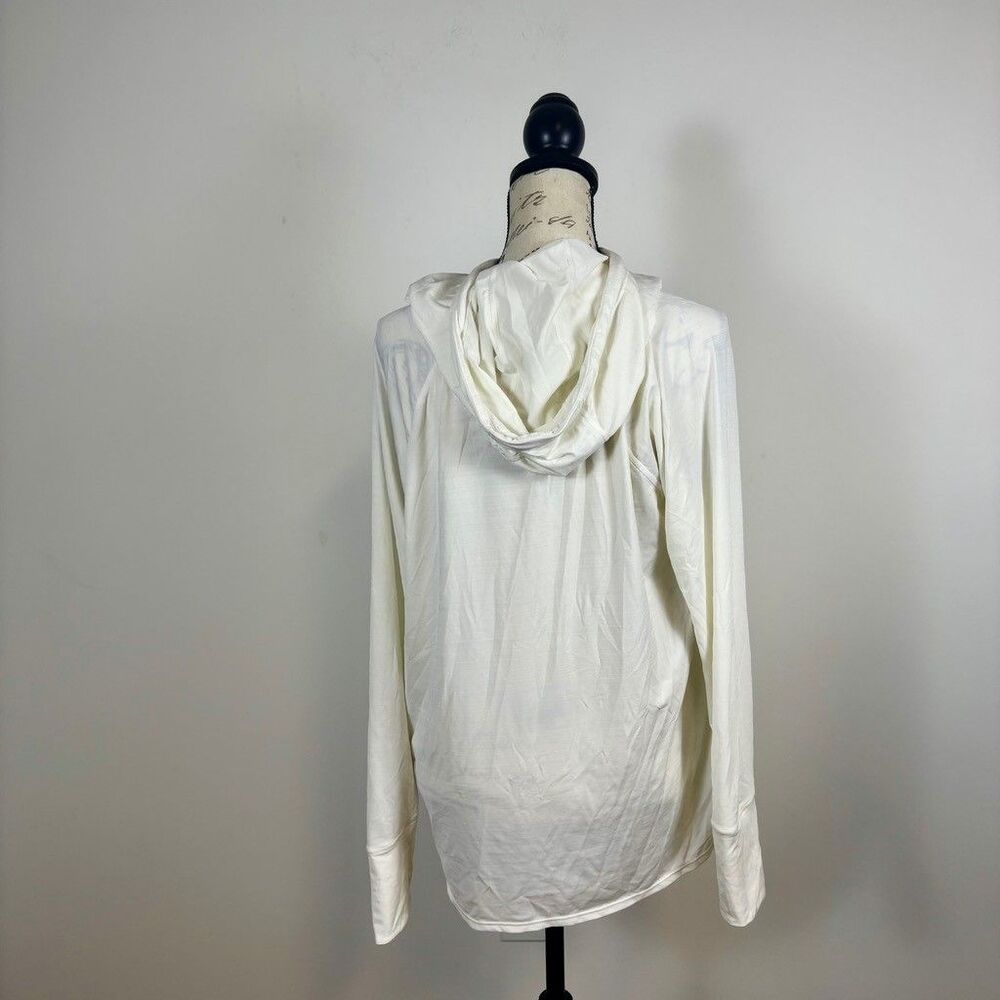Tommy Hilfiger Sport Hoodie Womens XL White Lightweight Long Sleeve Pullover - Picture 4 of 8